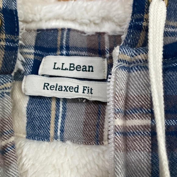 Womens LL Bean Sherpa lined flannel - Picture 4 of 6